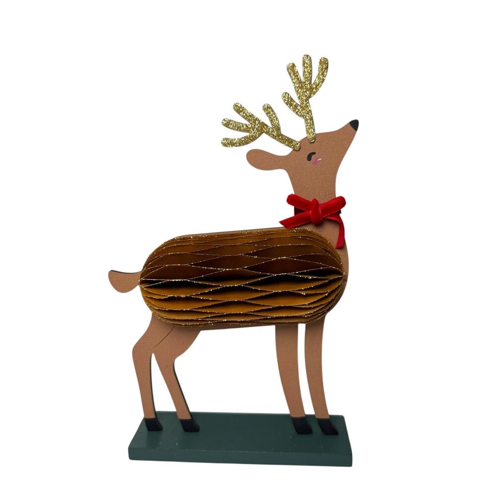 Honeycomb Deer 9.75” Christmas Tabletop Reindeer Decor NEW Wondershop